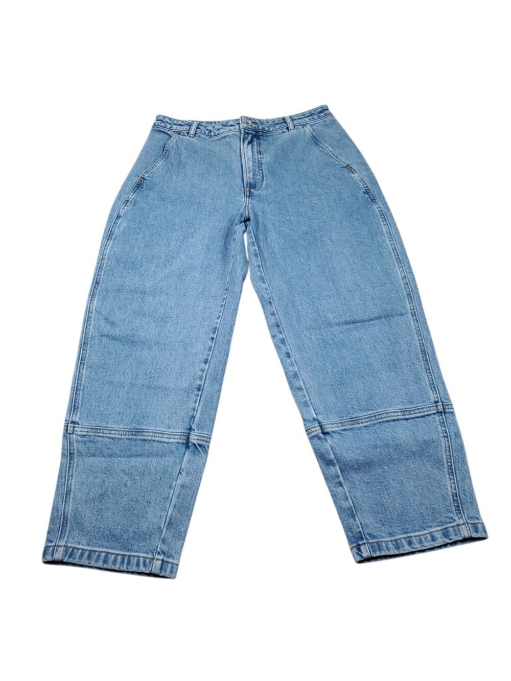 Everlane The Utility Barrel Jeans Blue Cropped Stretch Women's Size 30 High Rise